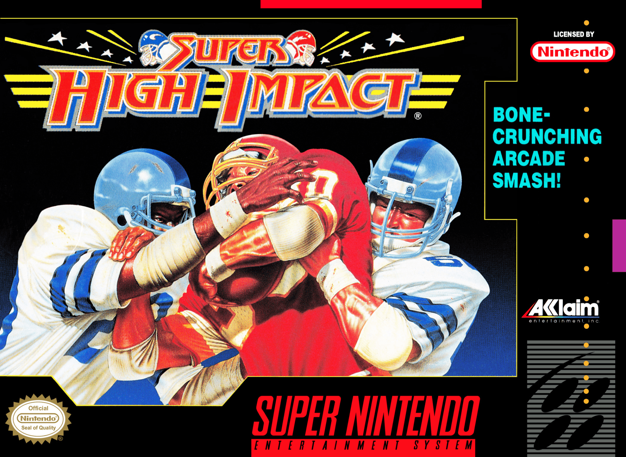 Super High Impact box art for Super Nintendo